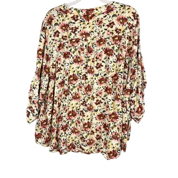 Torrid Floral Top Yellow 4X Boho Western Colorful Feminine Preppy Indie Hippie - Picture 7 of 10